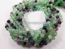 Multi Fluorite Smooth Round Beads